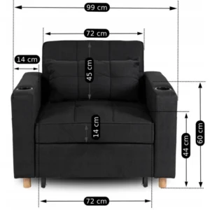 product-2984-9 Fotoliu extensibil SOLOR negru — Fotolii de relaxare