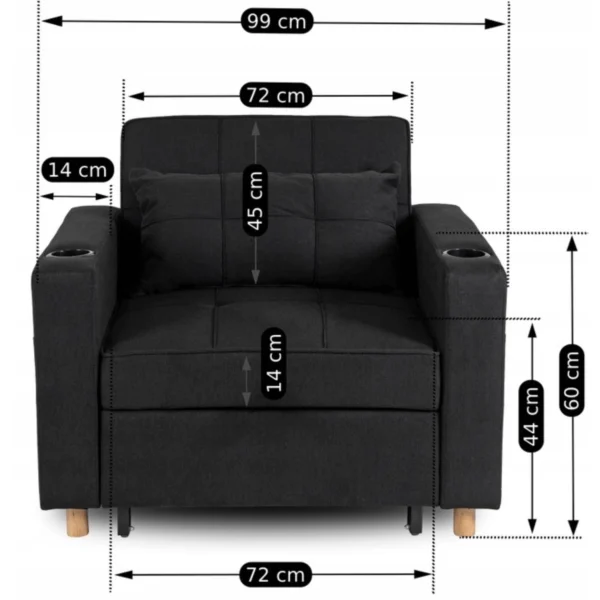 product-2984-9 Fotoliu extensibil SOLOR negru — Fotolii de relaxare