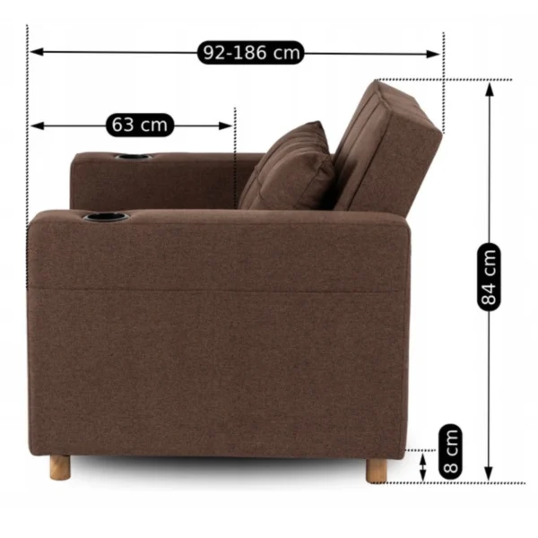 Fotoliu extensibil SOLOR, maro — Fotolii de relaxare
