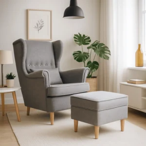 Scaun reclinabil EVAN 2 cu suport pentru picioare, gri