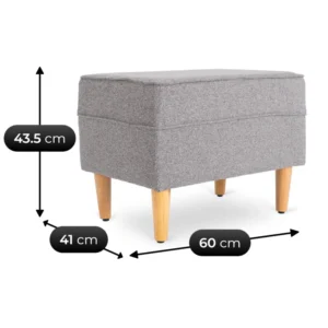 Scaun reclinabil EVAN 2 cu suport pentru picioare, gri