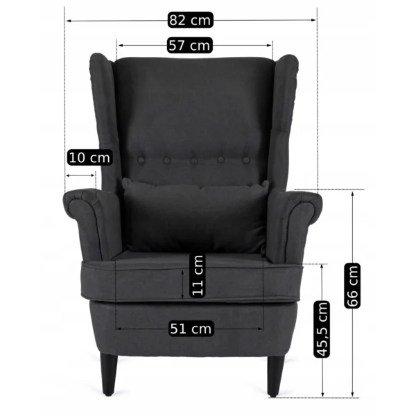 Scaun reclinabil EVAN 2 cu suport pentru picioare, gri închis