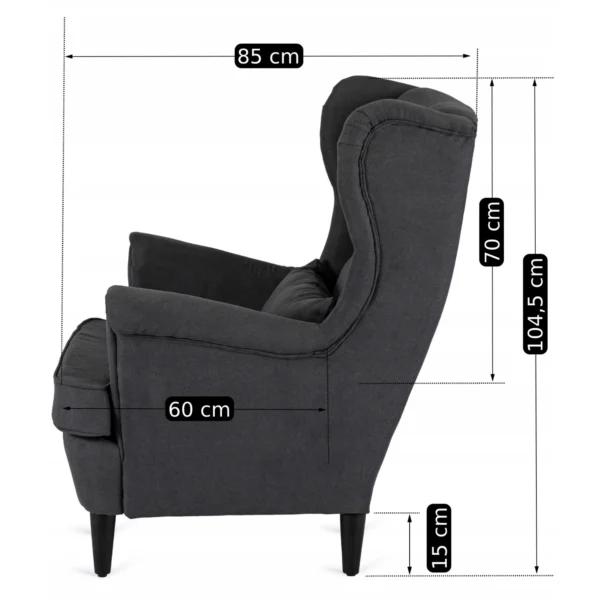 Scaun reclinabil EVAN 2 cu suport pentru picioare, gri închis