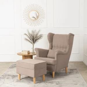 EVAN 2 Fotoliu reclinabil cu suport pentru picioare, bej