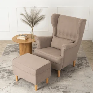 EVAN 2 Fotoliu reclinabil cu suport pentru picioare, bej