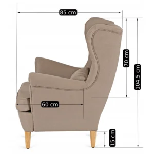 EVAN 2 Fotoliu reclinabil cu suport pentru picioare, bej
