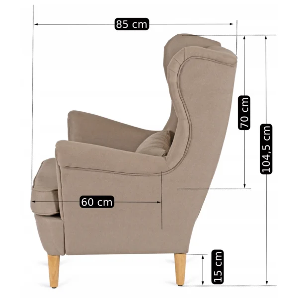 EVAN 2 Fotoliu reclinabil cu suport pentru picioare, bej