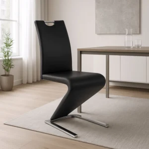 Scaun GAMIS din piele ecologică neagră