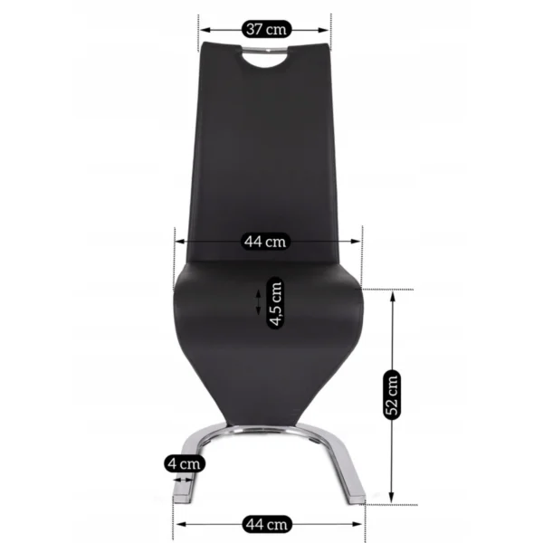 Scaun GAMIS din piele ecologică neagră