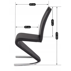 Scaun GAMIS din piele ecologică neagră