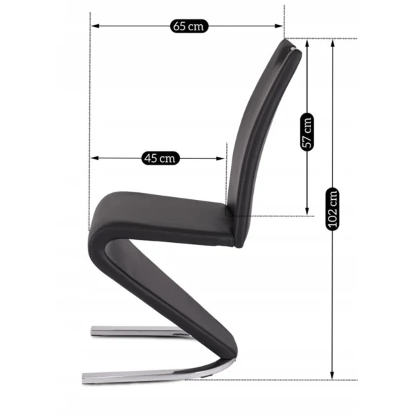 Scaun GAMIS din piele ecologică neagră