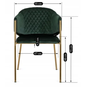 Scaun INNES din velur verde