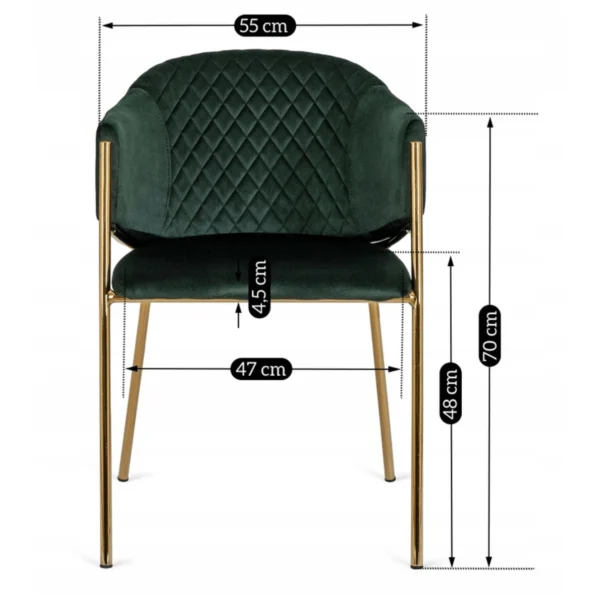 Scaun INNES din velur verde