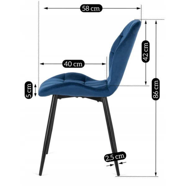 product-3013-9 Scaun LUCKY din catifea albastru marin — MOBILA