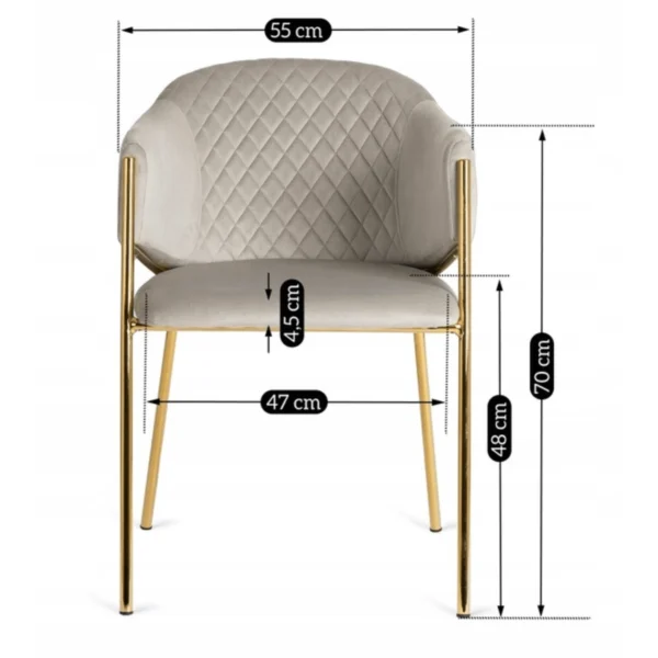 Scaun INNES din velur gri