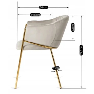 Scaun INNES din velur gri