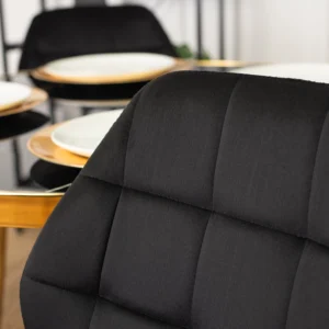 Scaun LUCKY negru cu picioare aurii Velur