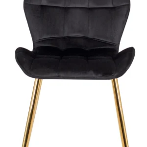 Scaun LUCKY negru cu picioare aurii Velur