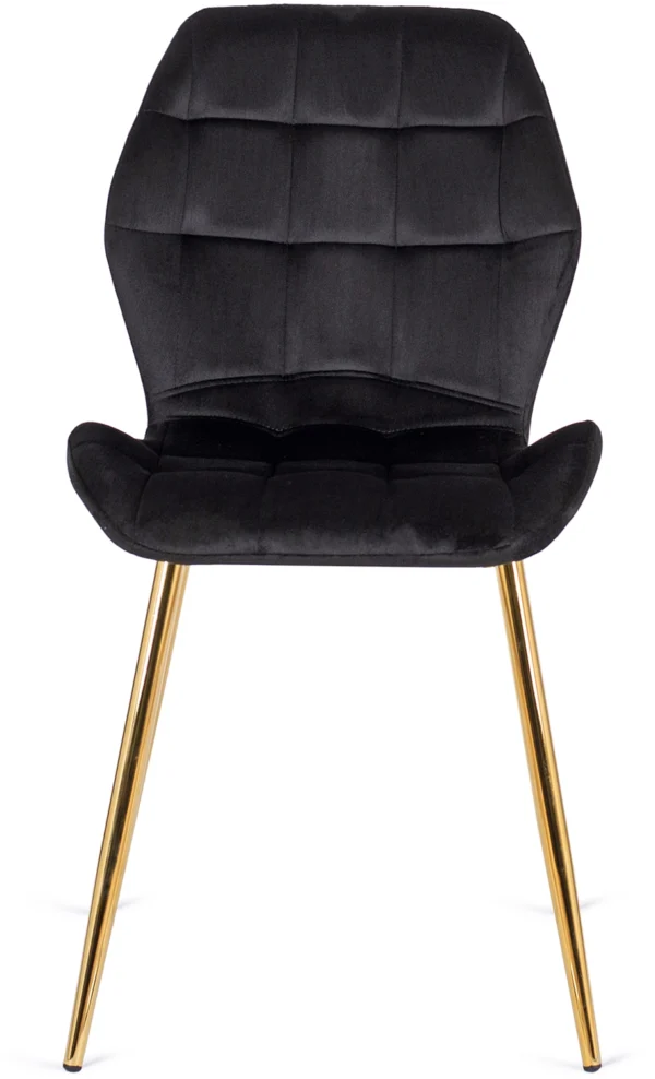 Scaun LUCKY negru cu picioare aurii Velur
