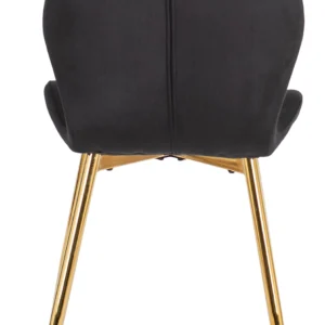 Scaun LUCKY negru cu picioare aurii Velur