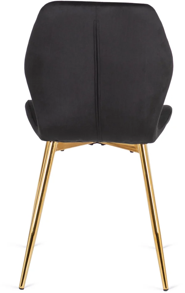 Scaun LUCKY negru cu picioare aurii Velur