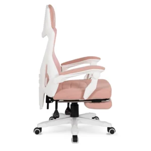 product-3021-2 Scaun rotativ de gaming BING cu suport pentru picioare, roz/alb — MOBILA