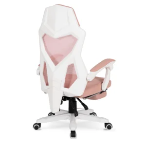 product-3021-4 Scaun rotativ de gaming BING cu suport pentru picioare, roz/alb — MOBILA