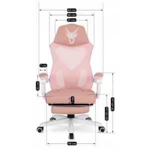 product-3021-6 Scaun rotativ de gaming BING cu suport pentru picioare, roz/alb — MOBILA