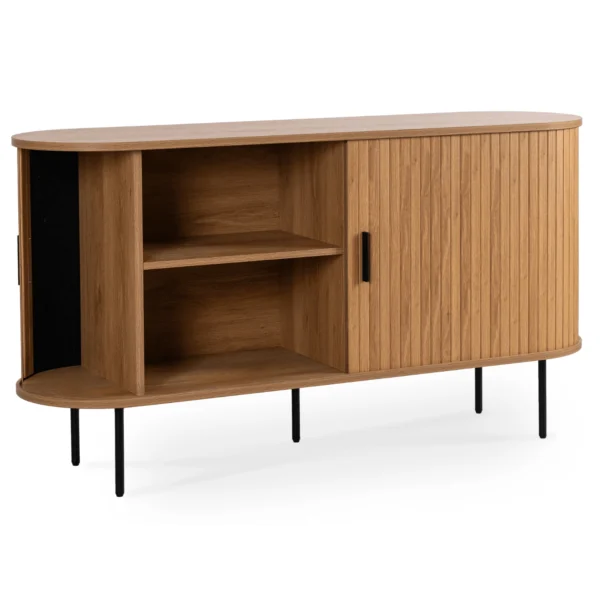 TRISH 140 cm Comodă cu două uși glisante Stejar