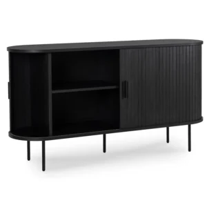 TRISH 140 Comodă cu două uși glisante, negru