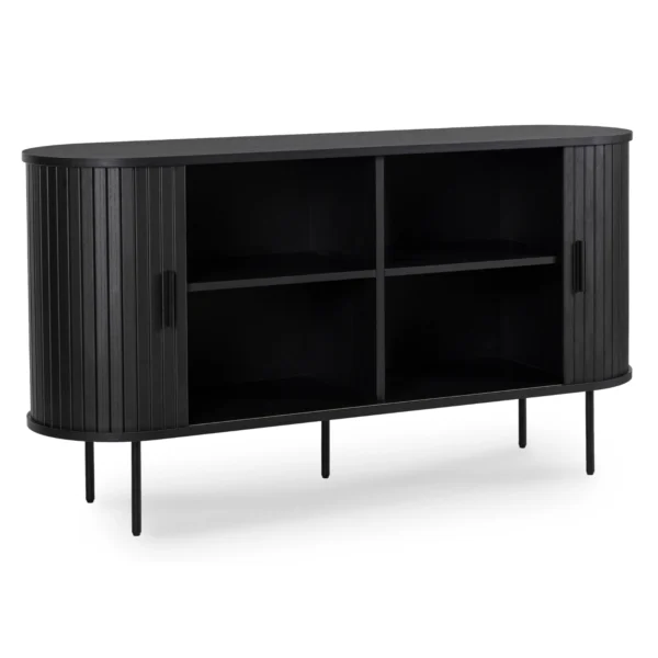 TRISH 140 Comodă cu două uși glisante, negru