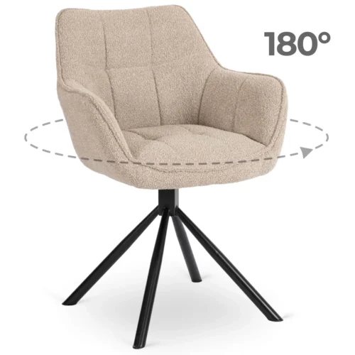 Scaun pivotant PEONY Bej Boucle