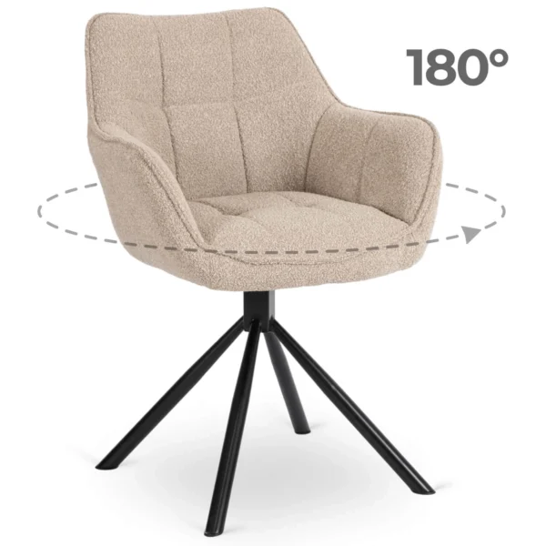 Scaun pivotant PEONY Bej Boucle