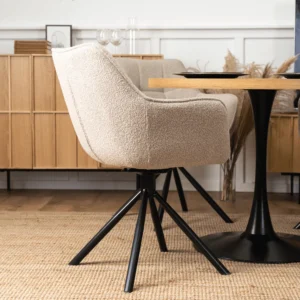 Scaun pivotant PEONY Bej Boucle