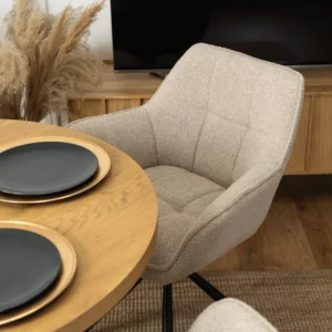 Scaun pivotant PEONY Bej Boucle