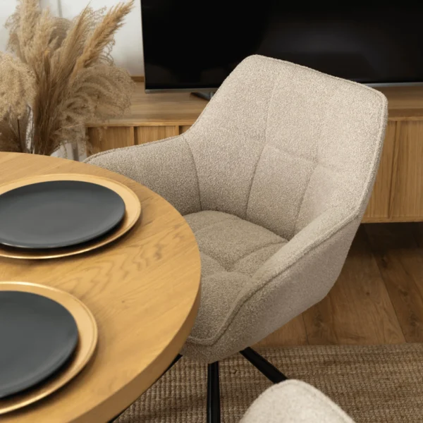 Scaun pivotant PEONY Bej Boucle