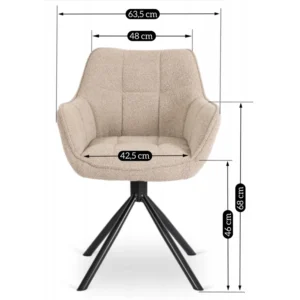 Scaun pivotant PEONY Bej Boucle