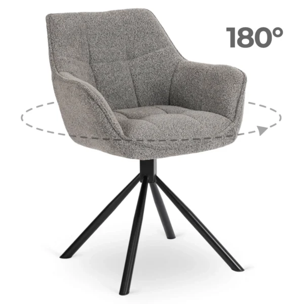Scaun pivotant PEONY Gri Boucle