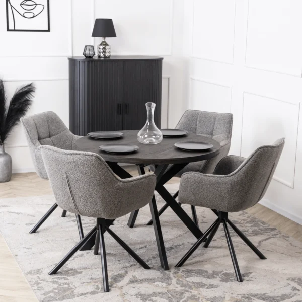 Scaun pivotant PEONY Gri Boucle