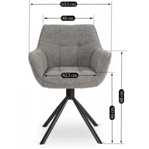 Scaun pivotant PEONY Gri Boucle