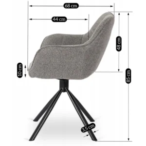 Scaun pivotant PEONY Gri Boucle