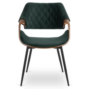 product-3037-1 Scaun DAKOTA verde/nuc, cu tapițerie din catifea — MOBILA