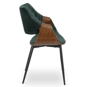 product-3037-2 Scaun DAKOTA verde/nuc, cu tapițerie din catifea — MOBILA