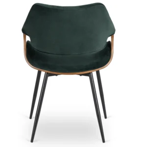 product-3037-3 Scaun DAKOTA verde/nuc, cu tapițerie din catifea — MOBILA