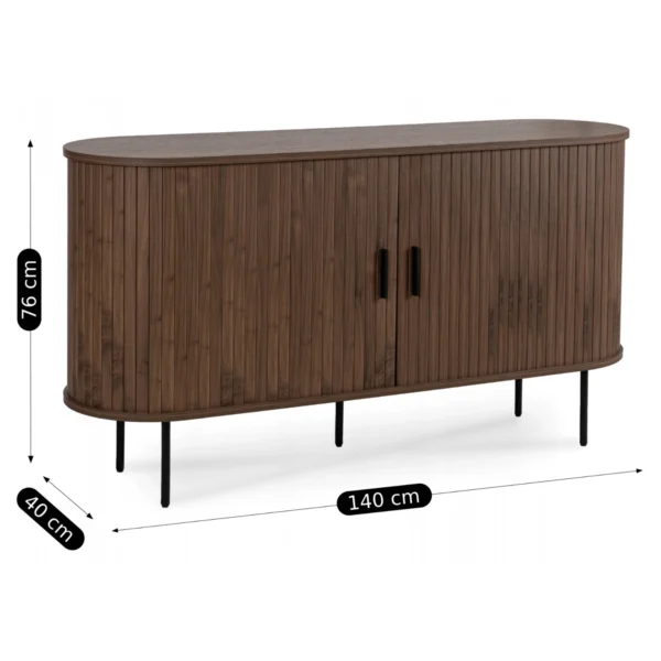 TRISH 140 cm Comodă cu două uși glisante Nuc