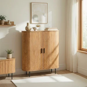 product-3045-0-1 TRISH 100 cm Comodă cu două uși glisante Stejar