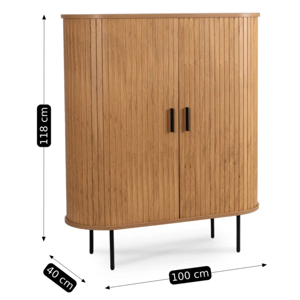 product-3045-5 TRISH 100 cm Comodă cu două uși glisante Stejar