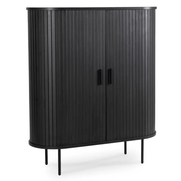 TRISH Comodă cu două uși glisante, 100 cm, negru