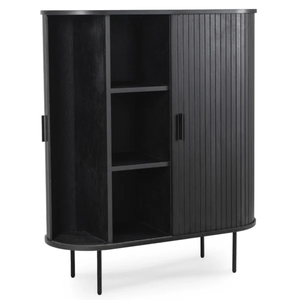 TRISH Comodă cu două uși glisante, 100 cm, negru