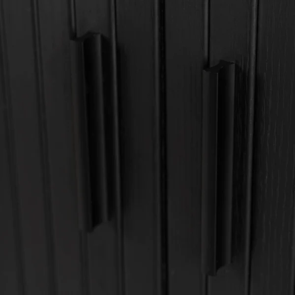 TRISH Comodă cu două uși glisante, 100 cm, negru